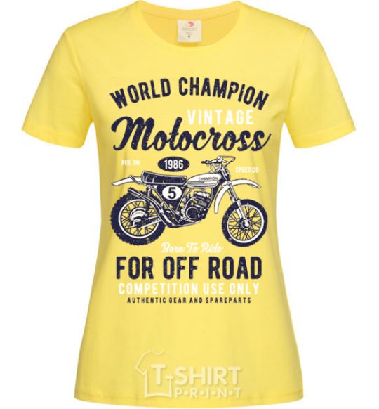 Women's T-shirt Vintage Motocross cornsilk фото