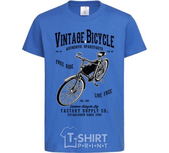 Детская футболка Vintage Bicycle Ярко-синий фото