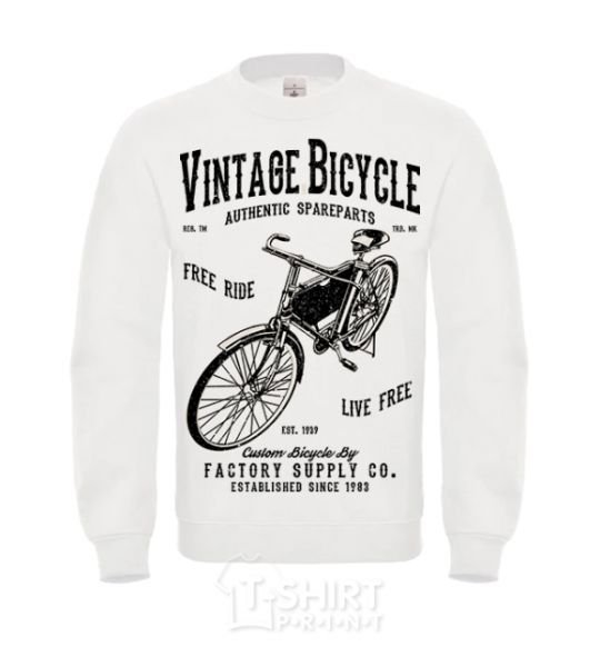 Sweatshirt Vintage Bicycle White фото