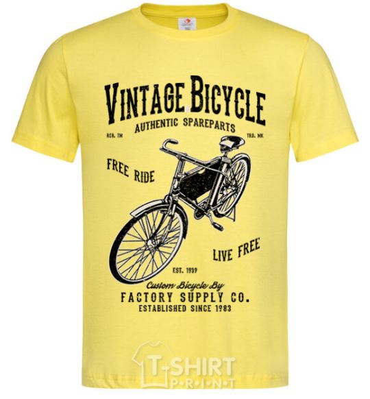 Мужская футболка Vintage Bicycle Лимонный фото