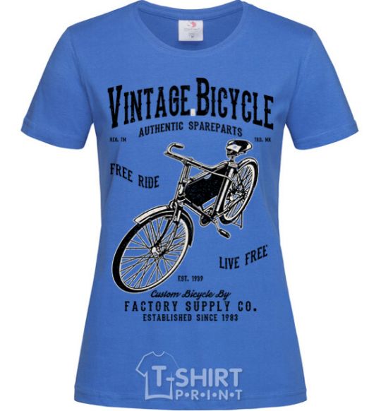 Women's T-shirt Vintage Bicycle royal-blue фото