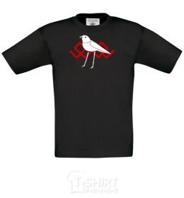 Kids T-shirt A white bird black фото