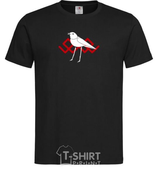 Men's T-Shirt A white bird black фото