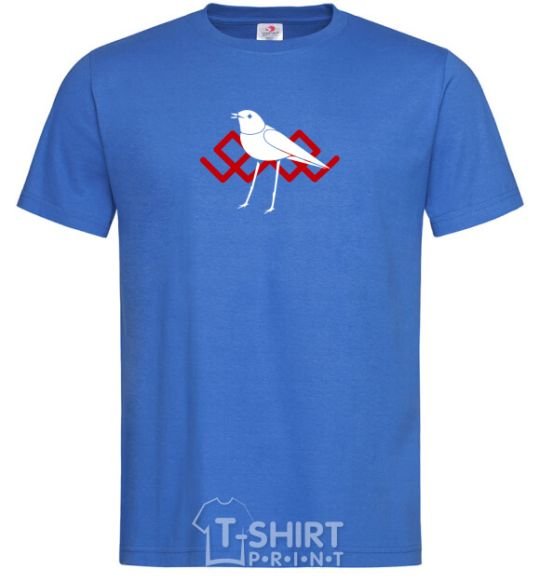 Men's T-Shirt A white bird royal-blue фото