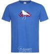 Men's T-Shirt A white bird royal-blue фото