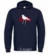 Men`s hoodie A white bird navy-blue фото