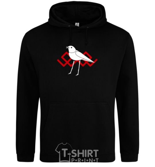 Men`s hoodie A white bird black фото