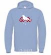 Men`s hoodie A white bird sky-blue фото