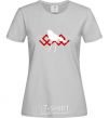 Women's T-shirt A white bird grey фото