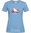 Women's T-shirt A white bird sky-blue фото