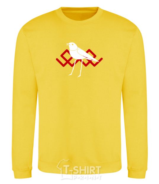 Sweatshirt A white bird yellow фото
