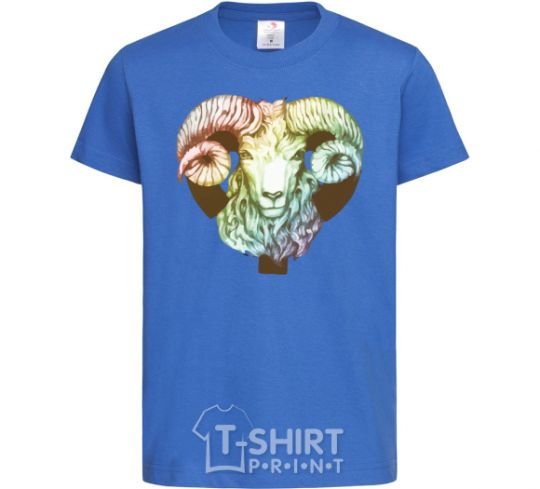 Kids T-shirt Aries zodiac sign royal-blue фото