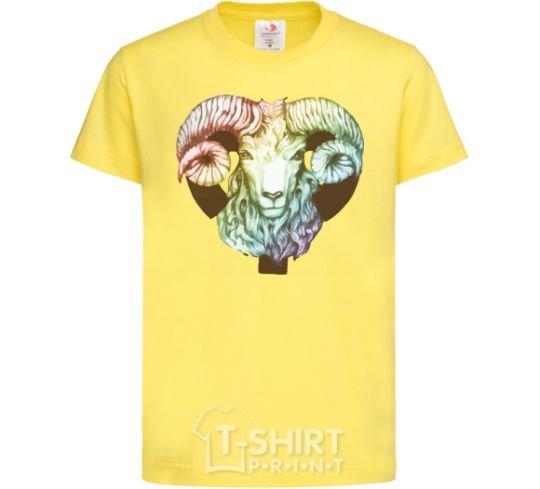 Kids T-shirt Aries zodiac sign cornsilk фото