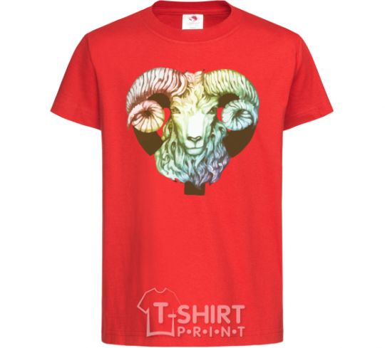 Kids T-shirt Aries zodiac sign red фото