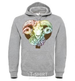 Men`s hoodie Aries zodiac sign sport-grey фото