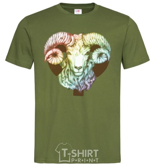Men's T-Shirt Aries zodiac sign millennial-khaki фото
