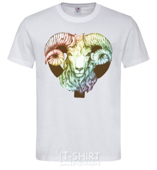 Men's T-Shirt Aries zodiac sign White фото