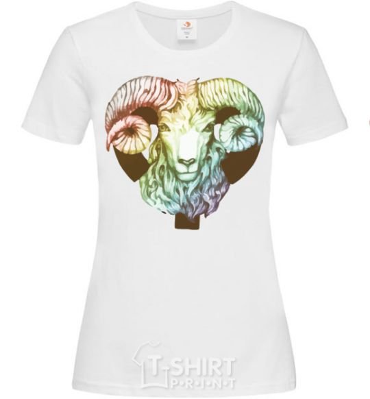 Women's T-shirt Aries zodiac sign White фото