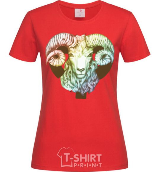 Women's T-shirt Aries zodiac sign red фото