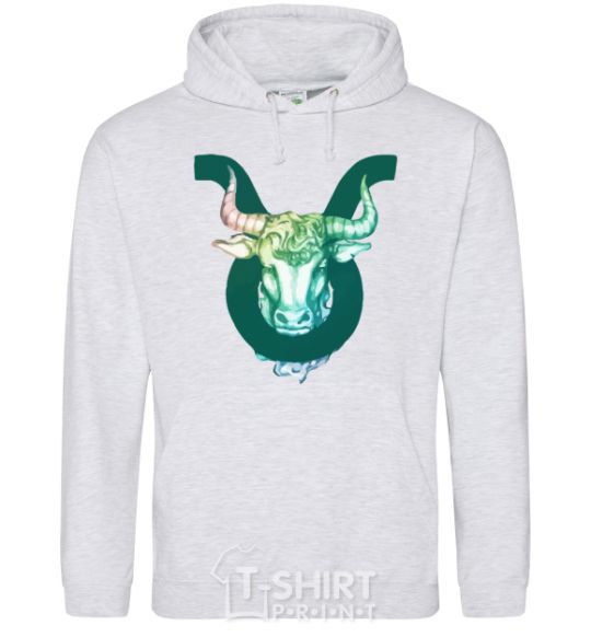 Men`s hoodie Taurus zodiac sign sport-grey фото
