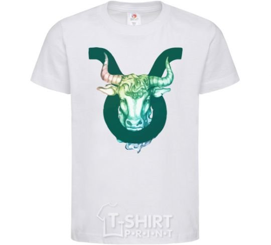 Kids T-shirt Taurus zodiac sign White фото