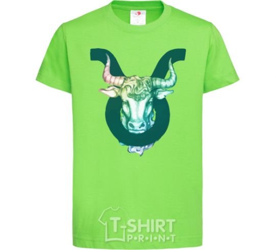 Kids T-shirt Taurus zodiac sign orchid-green фото