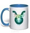 Mug with a colored handle Taurus zodiac sign royal-blue фото