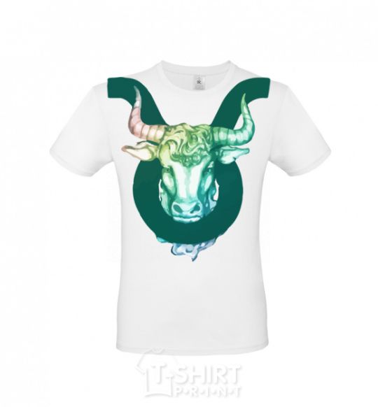 Men's T-Shirt Taurus zodiac sign White фото