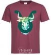 Men's T-Shirt Taurus zodiac sign burgundy фото