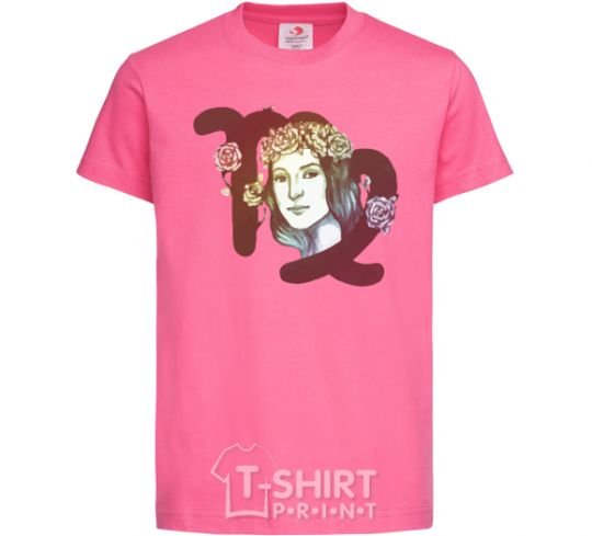 Детская футболка Дева знак зодиака Ярко-розовый фото