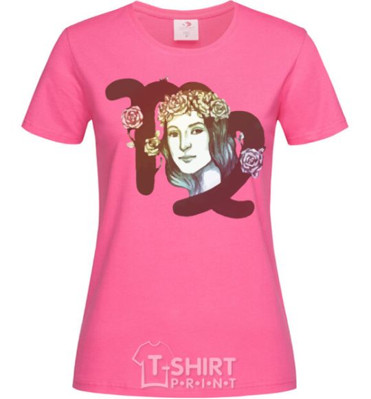 Женская футболка Дева знак зодиака Ярко-розовый фото