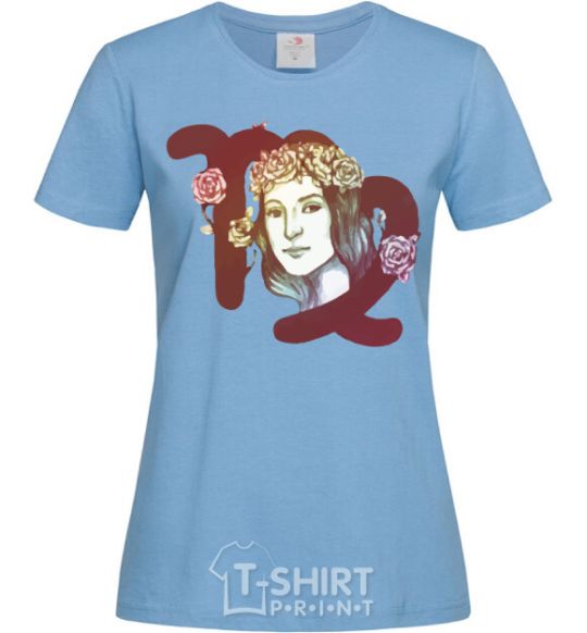 Women's T-shirt Virgo zodiac sign sky-blue фото