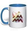 Mug with a colored handle Aquarius zodiac sign royal-blue фото