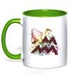 Mug with a colored handle Aquarius zodiac sign kelly-green фото