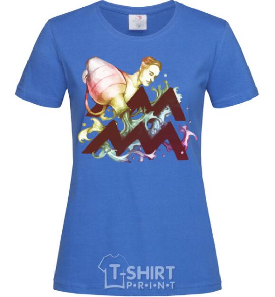 Женская футболка Водолей знак зодиака Ярко-синий фото