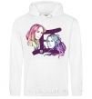 Men`s hoodie Gemini zodiac sign White фото