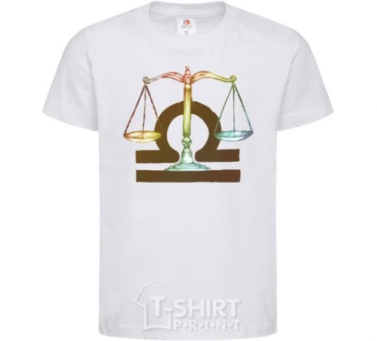 Kids T-shirt Libra zodiac sign White фото