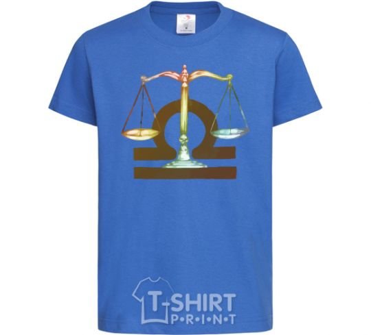 Kids T-shirt Libra zodiac sign royal-blue фото