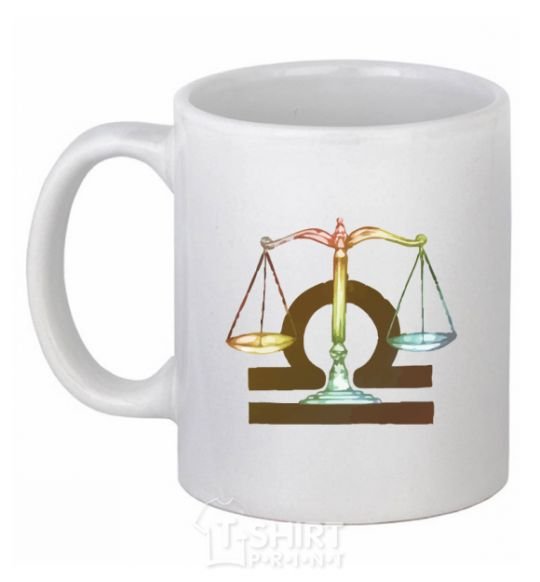 Ceramic mug Libra zodiac sign White фото