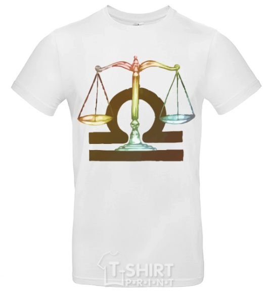 Men's T-Shirt Libra zodiac sign White фото