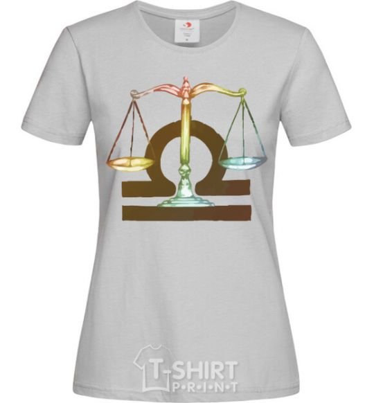 Women's T-shirt Libra zodiac sign grey фото