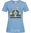 Women's T-shirt Libra zodiac sign sky-blue фото