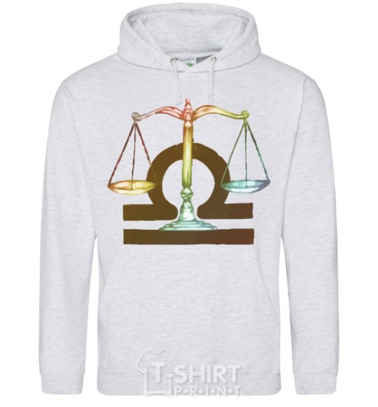 Men`s hoodie Libra zodiac sign sport-grey фото