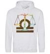 Men`s hoodie Libra zodiac sign sport-grey фото