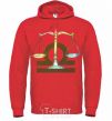 Men`s hoodie Libra zodiac sign bright-red фото