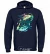 Men`s hoodie Pisces zodiac sign navy-blue фото