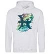 Men`s hoodie Pisces zodiac sign sport-grey фото