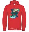 Men`s hoodie Pisces zodiac sign bright-red фото