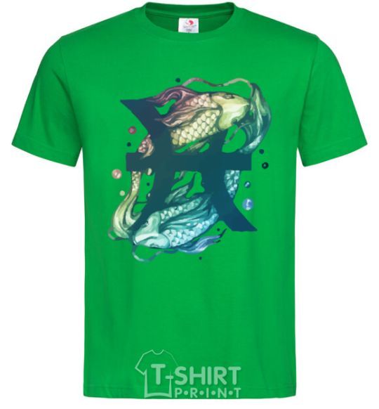 Men's T-Shirt Pisces zodiac sign kelly-green фото