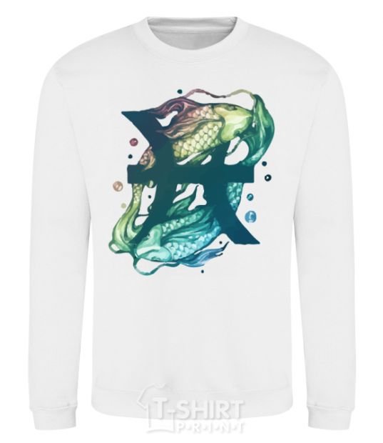 Sweatshirt Pisces zodiac sign White фото